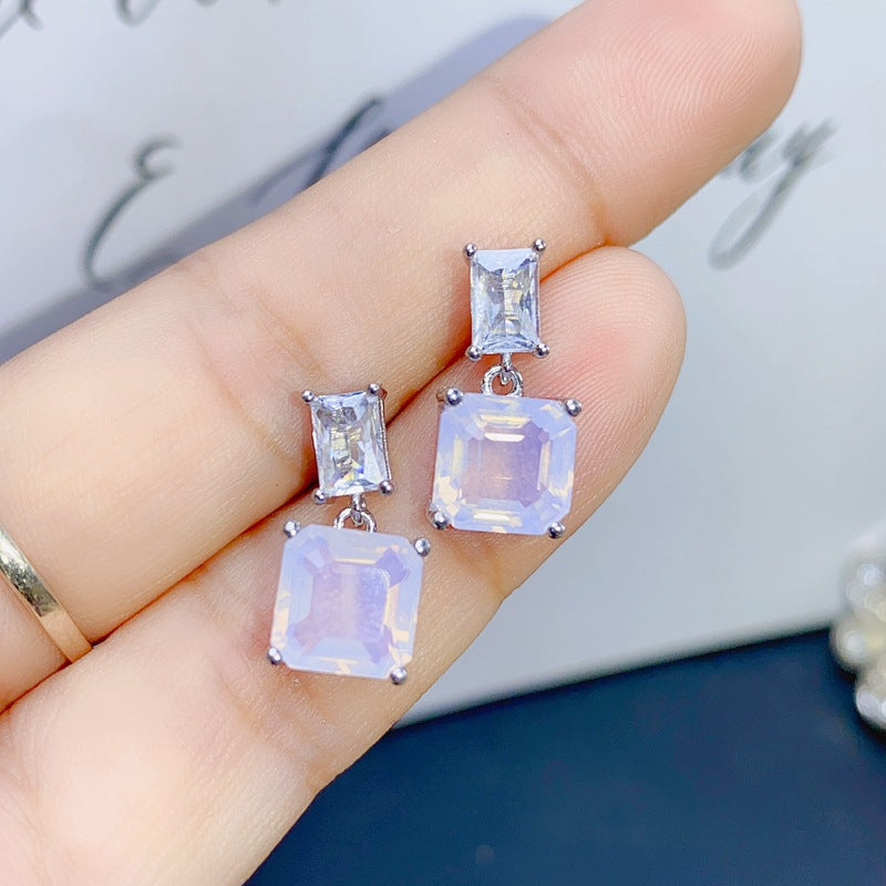 S925 Natural Lavender Amethyst Earrings