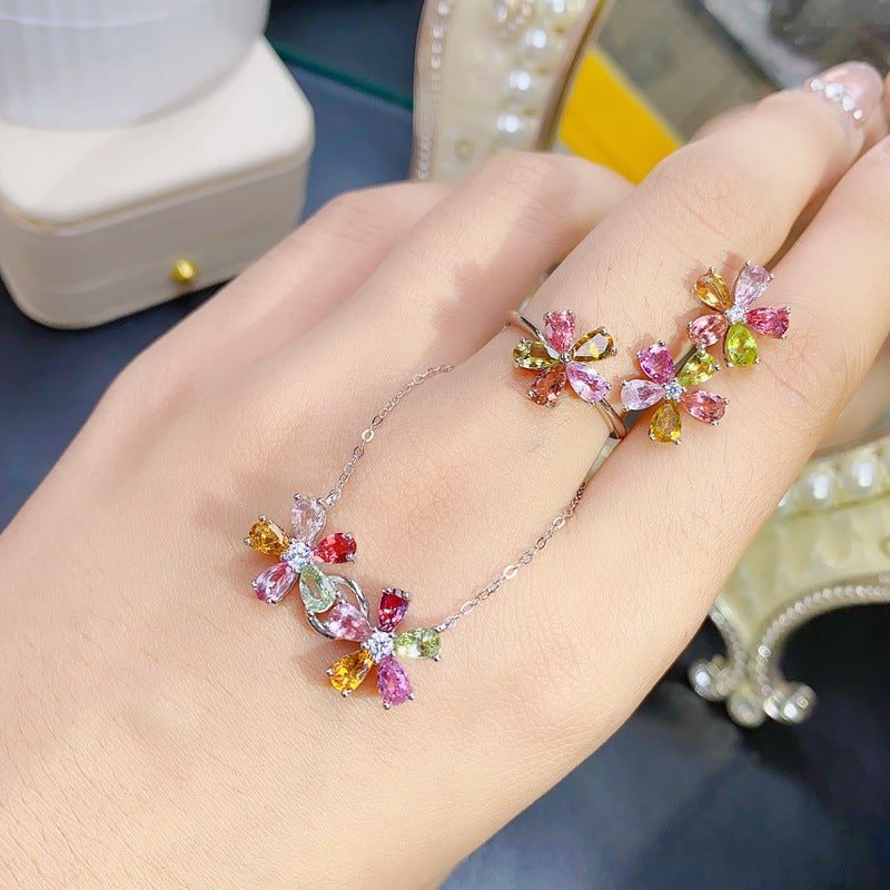 S925 Natural Candy Tourmaline Set