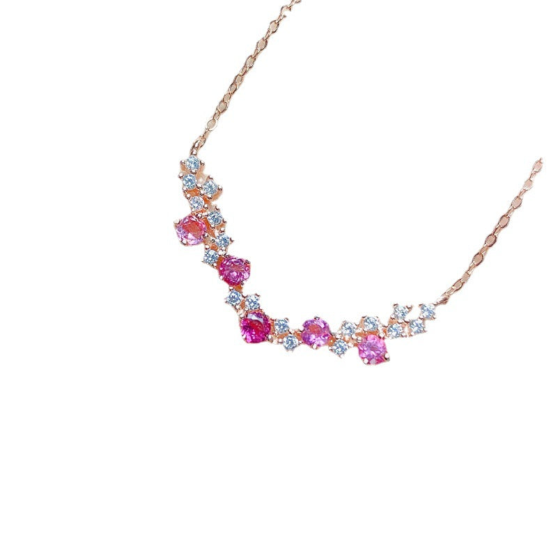 S925 Natural Pink Tourmaline Necklace