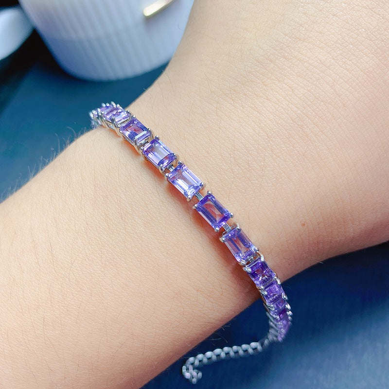 S925 Natural Amethyst Bracelet