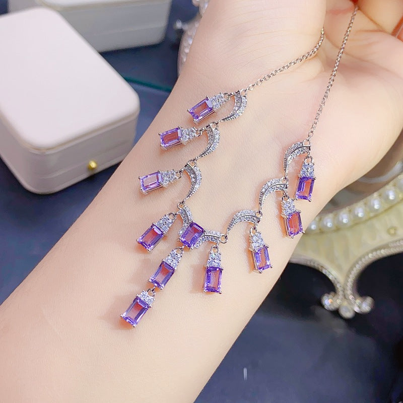S925 Natural Amethyst Necklace