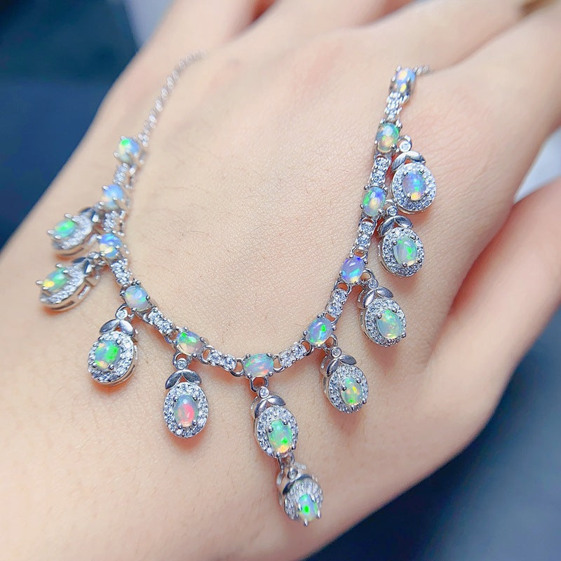 S925 Natural Opal Necklace