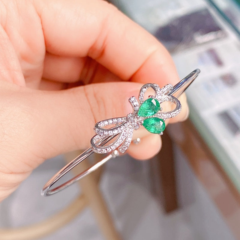 S925 Natural Emerald Bracelet
