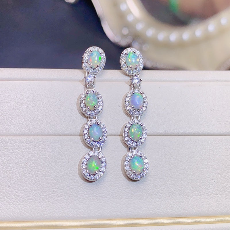 S925 Luxury Natural Opal Earrings