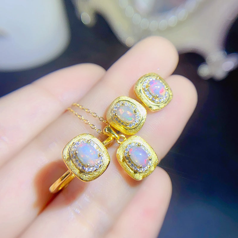 S925 Natural Opal Set