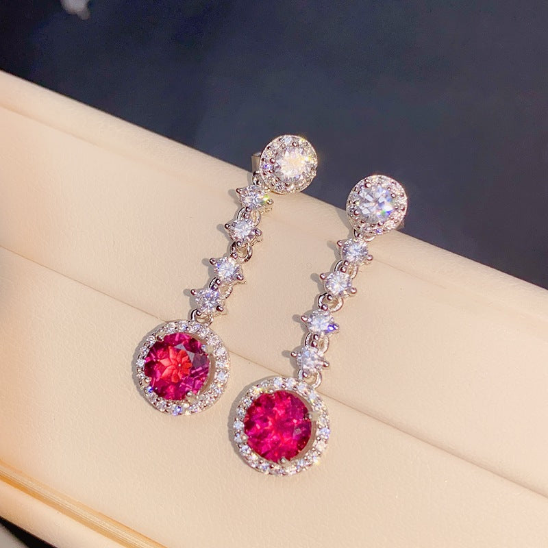 S925 Natural Magnesia Aluminum Garnet Stud Earrings