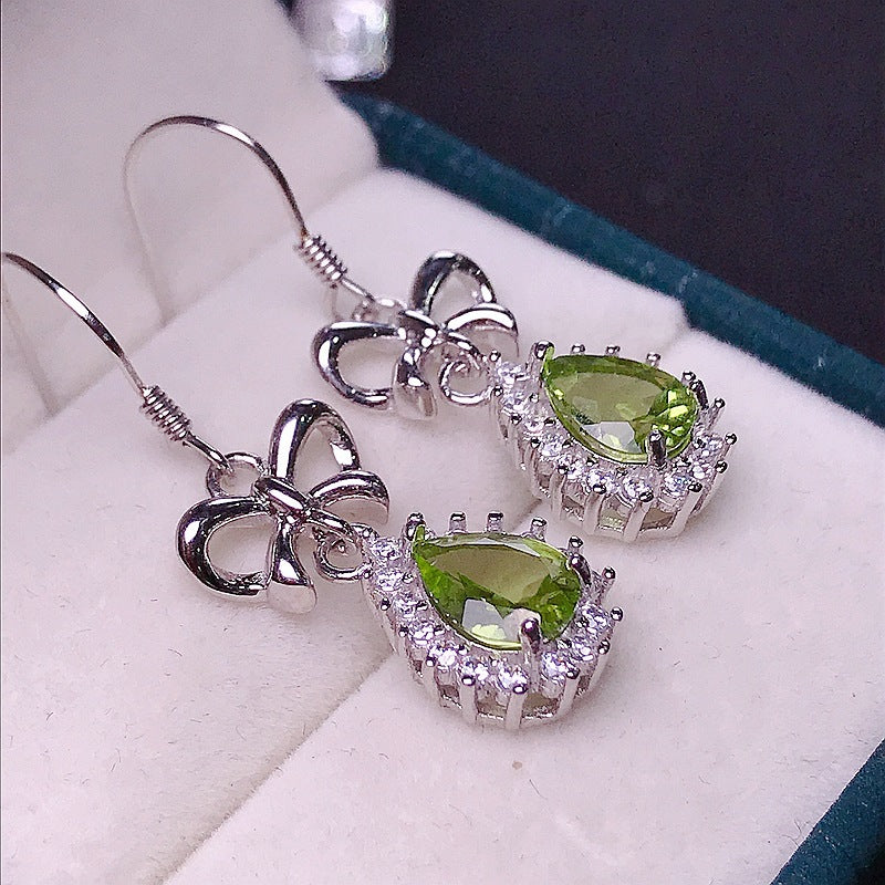 S925 Natural Peridot Earrings
