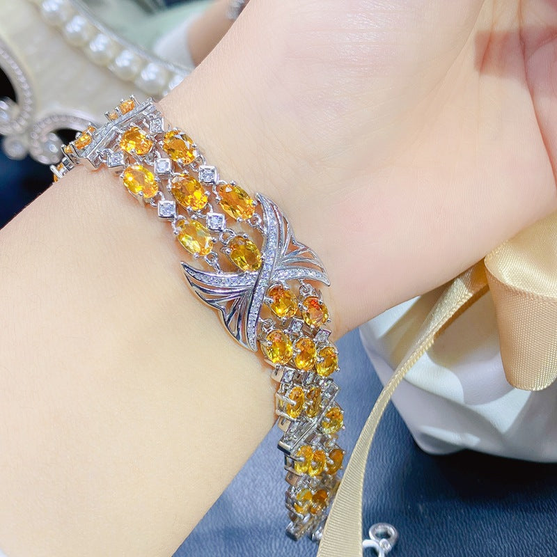 S925 Luxury Citrine Women's Bracelet Light Luxury High Feeling