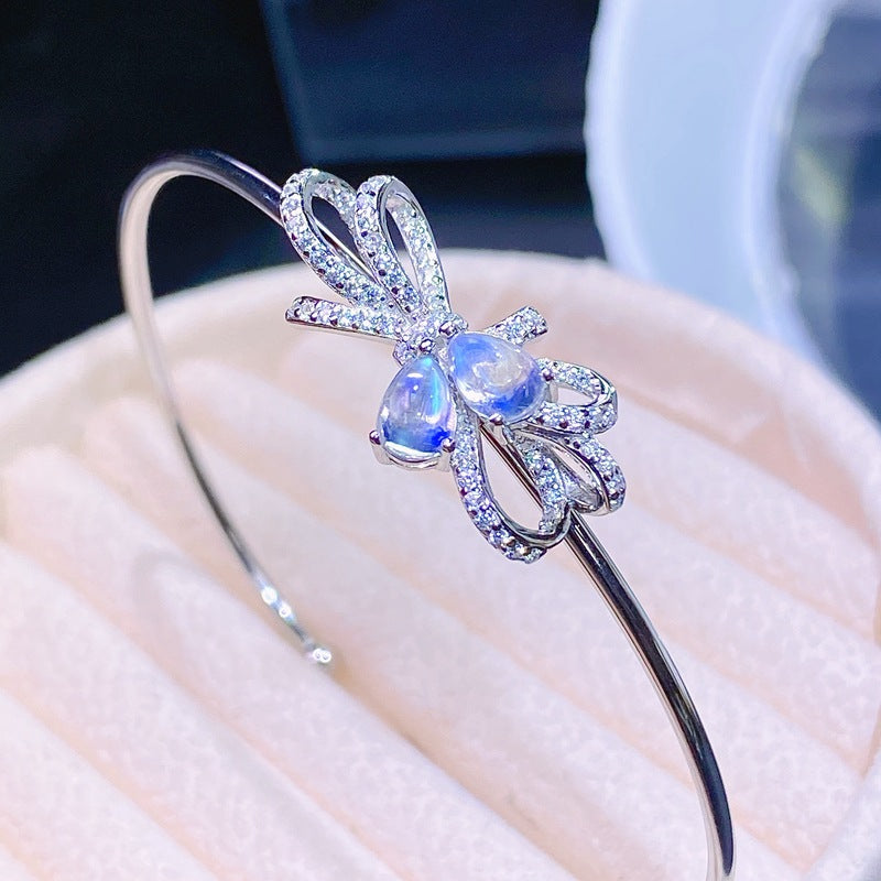S925 Natural Aquamarine Bracelet