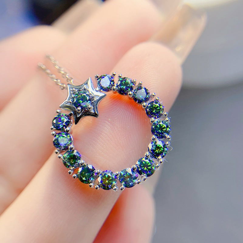 S925 Basket Colorful Moissanite Diamond Pendant