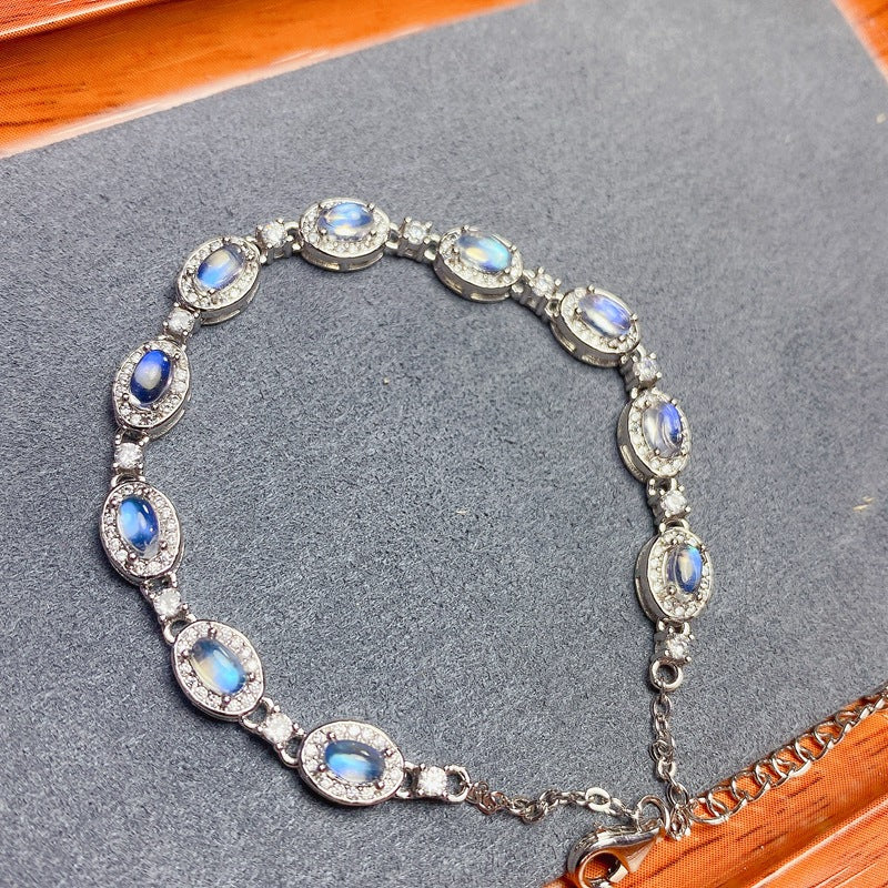 S925 Natural Moonstone Bracelet