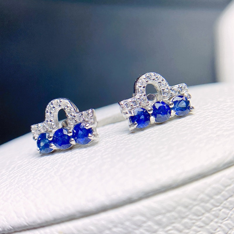 S925 Natural Delicate Sapphire Earrings
