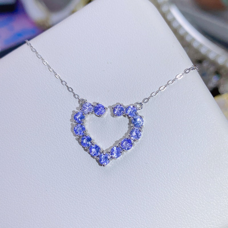 S925 Love Natural Tanzanite Necklace