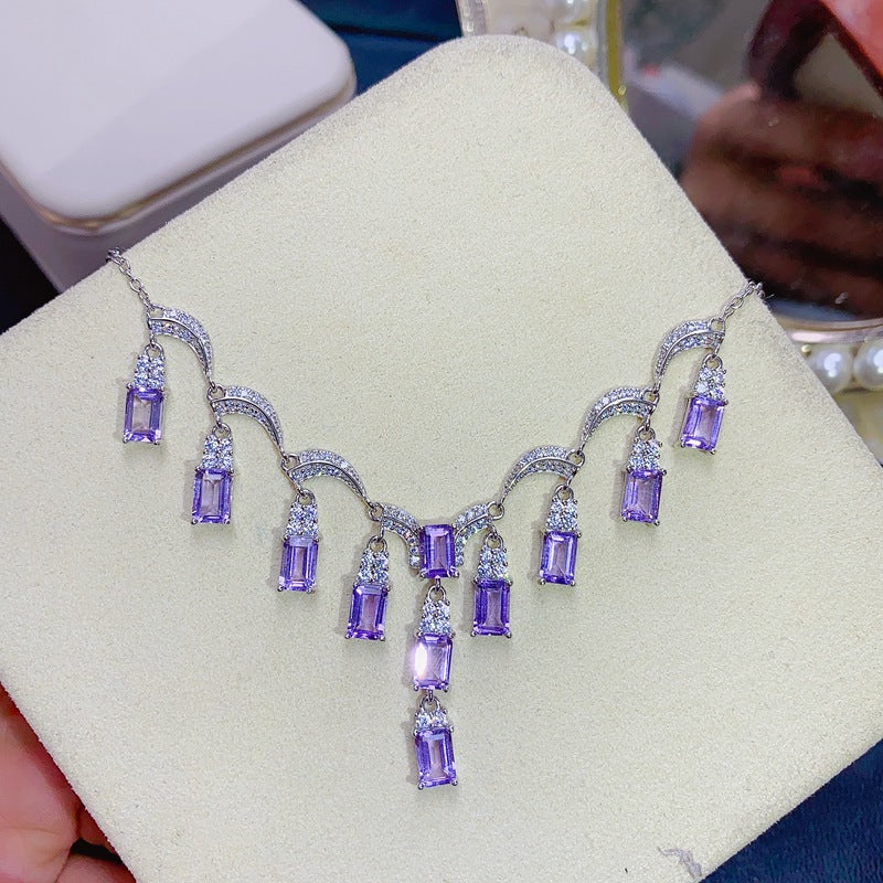 S925 Natural Amethyst Necklace
