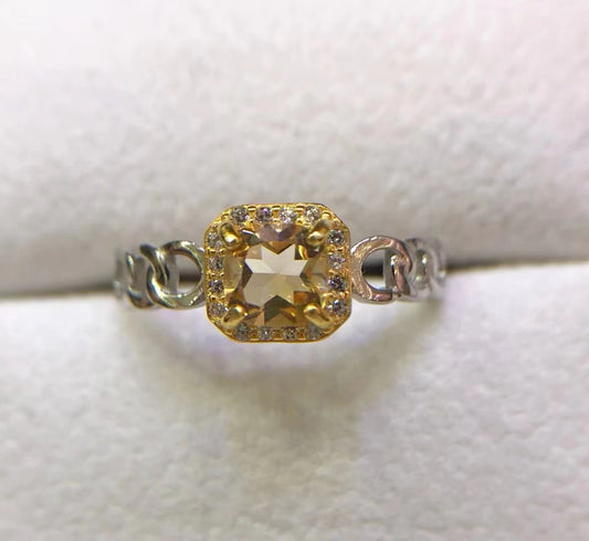 s925 Natural Citrine Ring