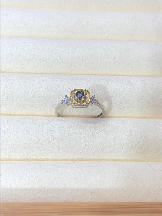 S925 Natural Sapphire Ring