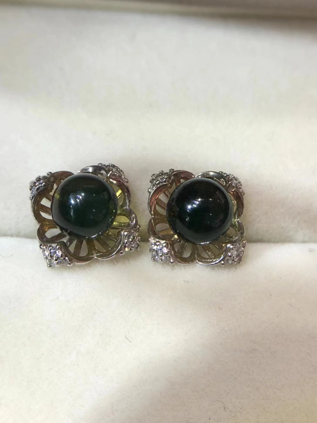 S925 Natural Mexican Blue Purple Earrings