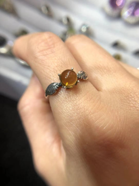 S925 Natural Mexican Blue Purple Ring