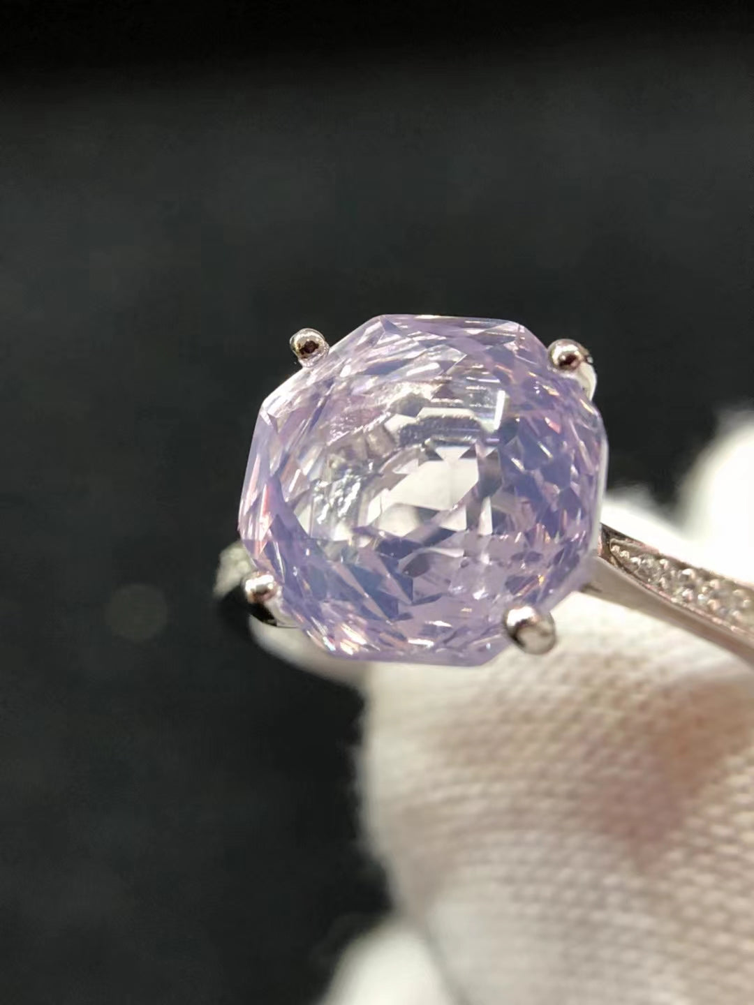 S925 Rose Cut Amethyst Ring
