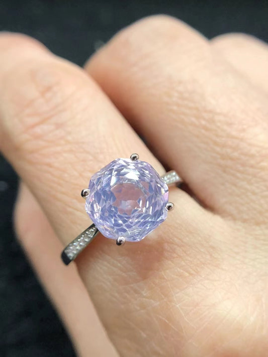 S925 Rose Cut Amethyst Ring
