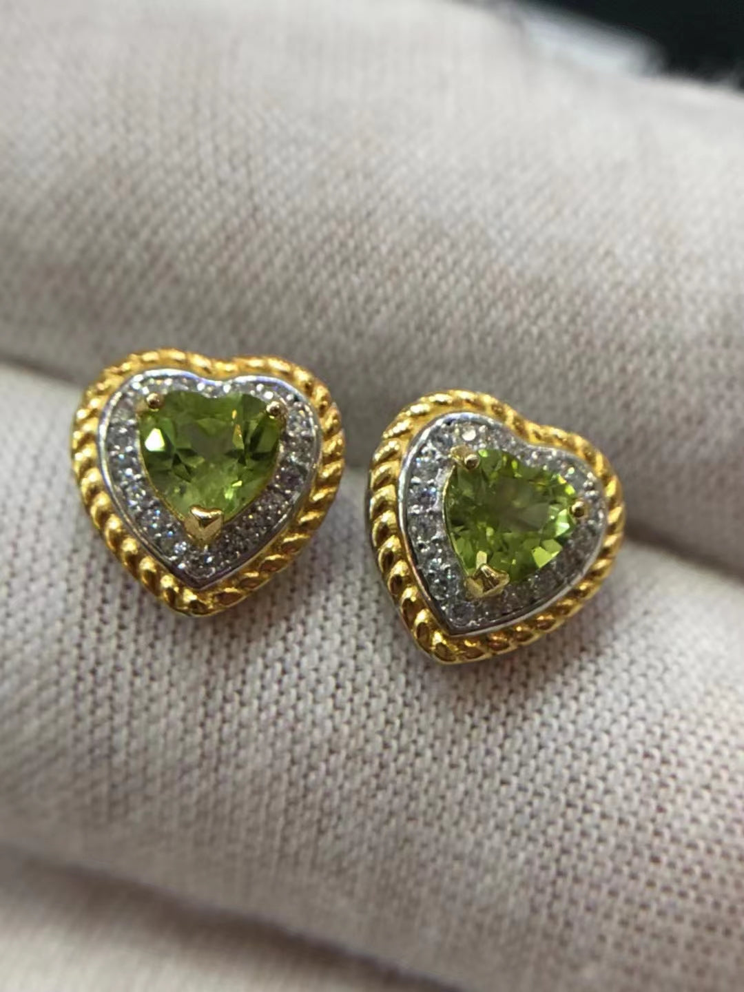 S925 Natural Peridot Sterling Silver Earrings