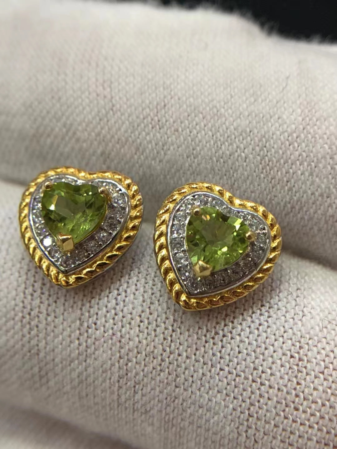 S925 Natural Peridot Sterling Silver Earrings