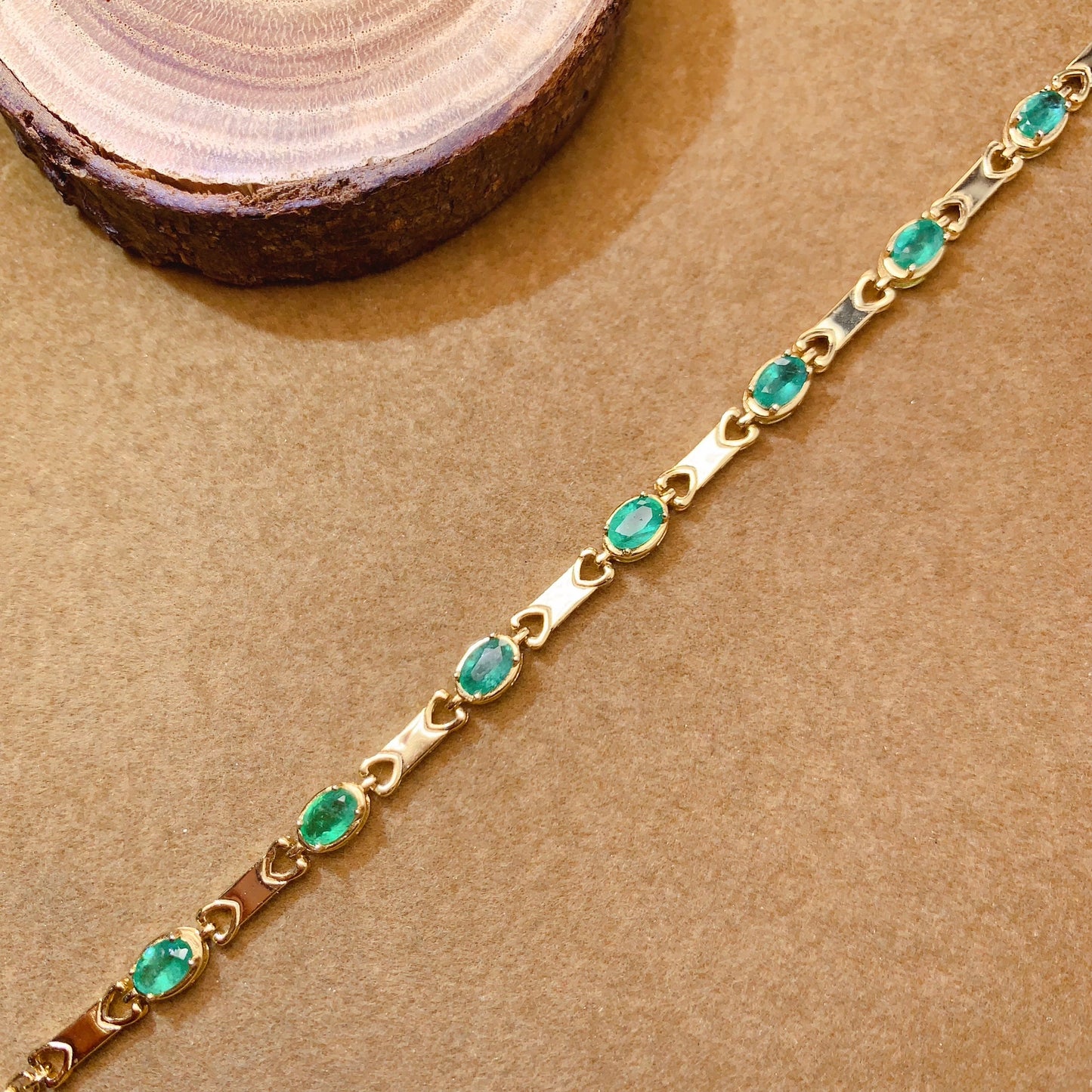 Natural Emerald Bracelet 4*6mm 925 Silver Tested Eternal Luck Blessing Elegant Birthday Gift
