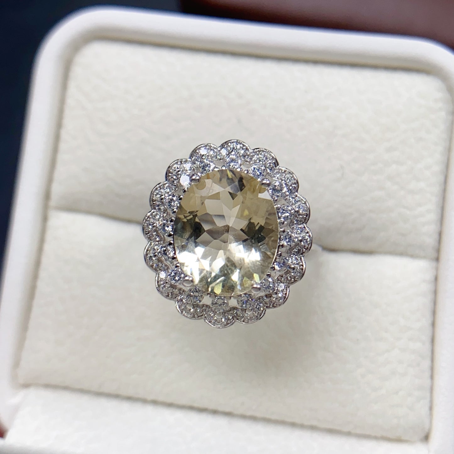 Natural Citrine Adjustable Ring, Daily Simple Style, High Quality 925 Silver Setting, 10x12mm+
