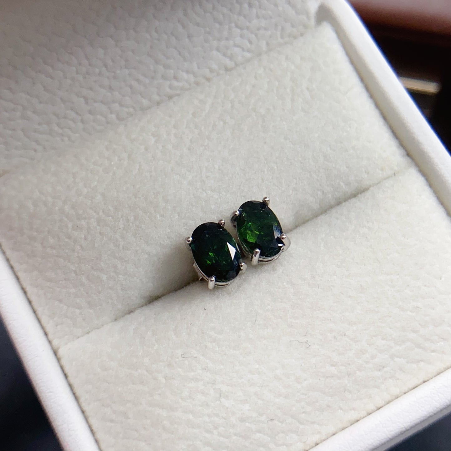 Natural Tourmaline Jewelry Set Earrings & Ring, Simple Daily Style, High Quality 925 Silver Setting, 5x7mm+ Gems