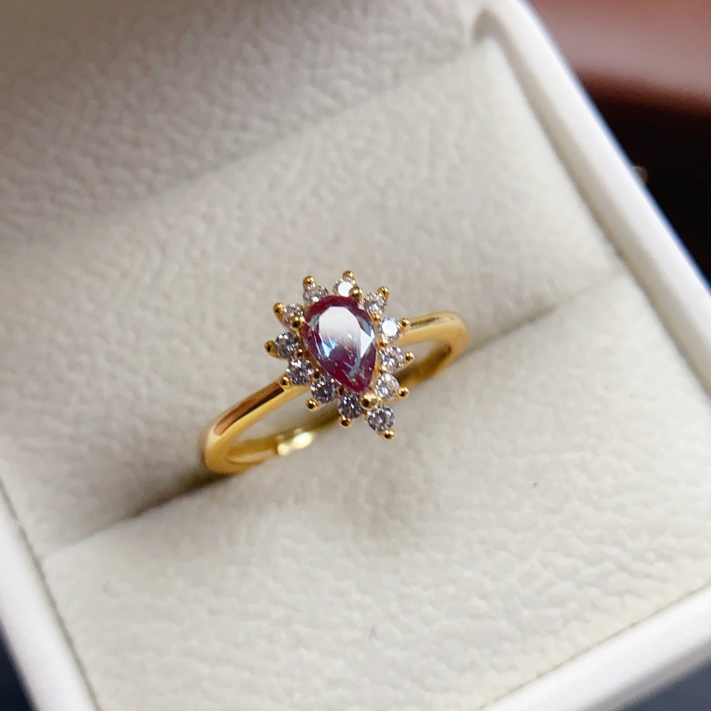 Alexandrite Ring Adjustable Pear Cut Two Stones👑Rare Color Change Gem Super Sparkle S925 Silver Minimalist Gift