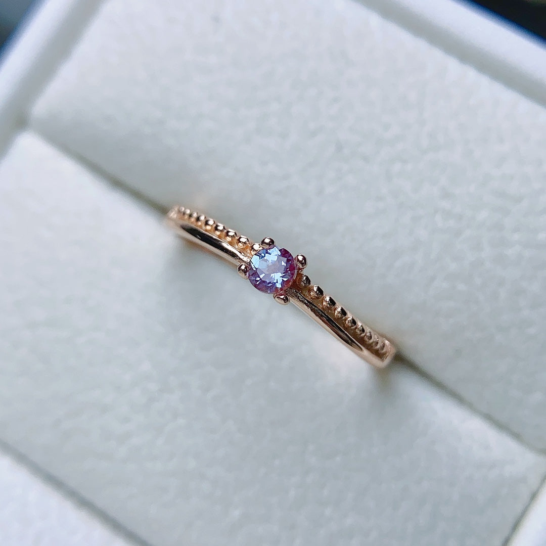 Alexandrite Ring Adjustable 3*3mm💫Simple Fashion S925 Silver Color Change Gem Minimalist Gift