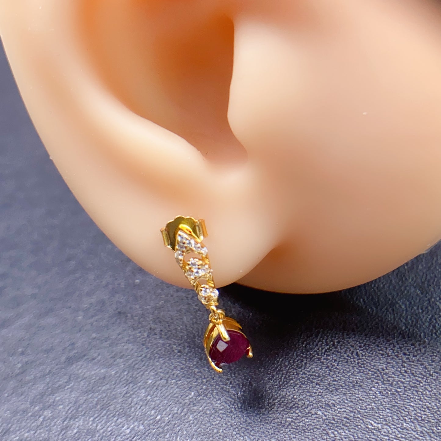 Natural Ruby Earrings Ear Hooks Ear Drops 5*7mm 3-in-1 Multifunctional High Clarity Pigeon Blood Red Full Fire S925 Silver Setting Light Luxury Versatile Ins Style Gift