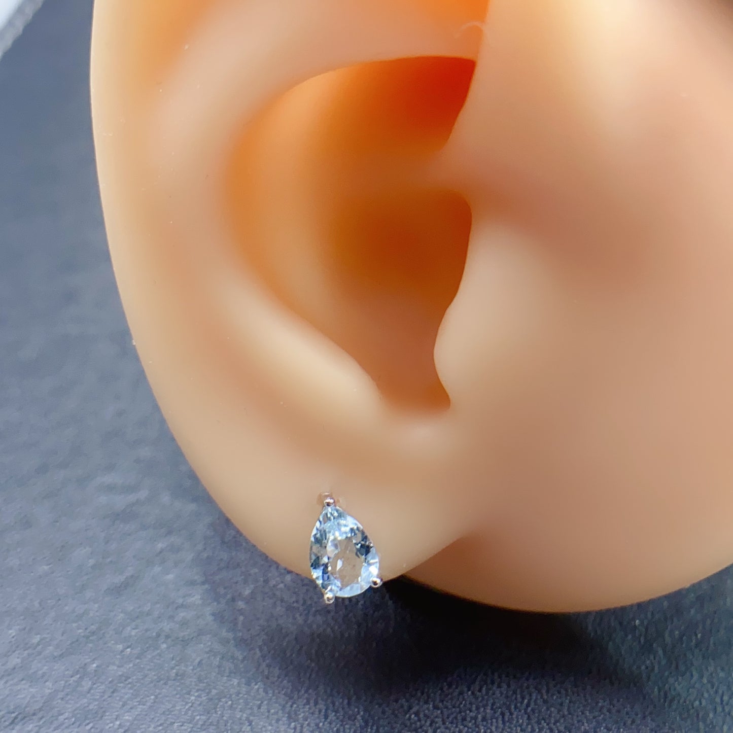 Natural Aquamarine Teardrop Earrings 5*7mm High Clarity Full Fire Fresh Ocean Blue S925 Silver Setting Simple Versatile Light Luxury Ins Style Gift