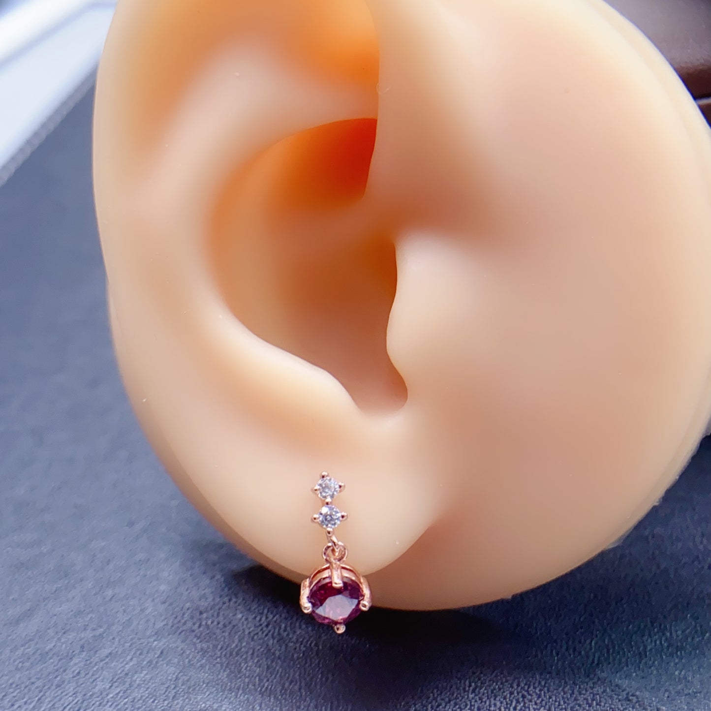 Natural Magnesite Garnet Earrings Ear Drops 5*5mm 2-in-1 High Clarity Full Fire Bright Green S925 Silver Setting Simple Light Luxury Versatile Ins Style Gift