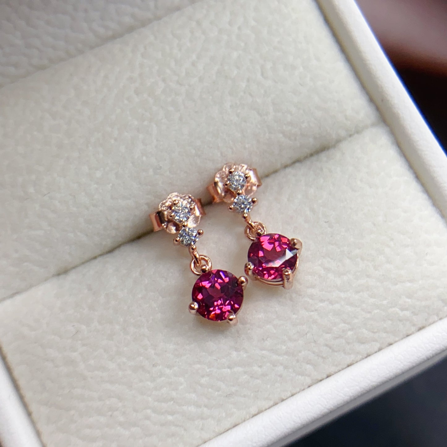 Natural Magnesite Garnet Earrings Ear Drops 5*5mm 2-in-1 High Clarity Full Fire Bright Green S925 Silver Setting Simple Light Luxury Versatile Ins Style Gift