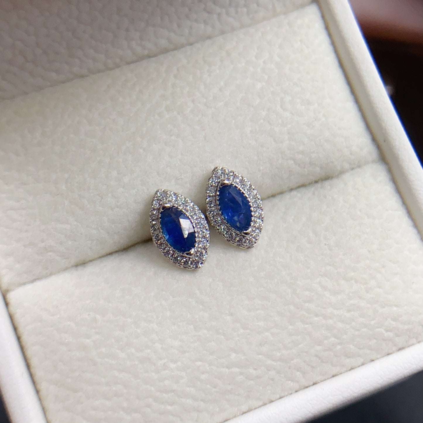 Natural Sapphire Earrings | Marquise Cut Trendy | High Quality Super Color | 925 Silver Exquisite Setting | 3*7mm Tiny & Cute | Designer Daily Jewelry For Women