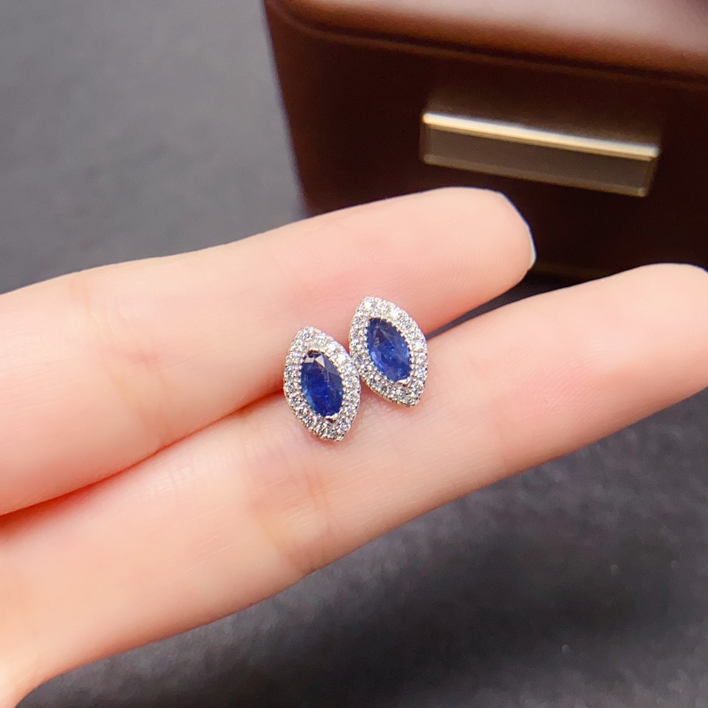 Natural Sapphire Earrings | Marquise Cut Trendy | High Quality Super Color | 925 Silver Exquisite Setting | 3*7mm Tiny & Cute | Designer Daily Jewelry For Women