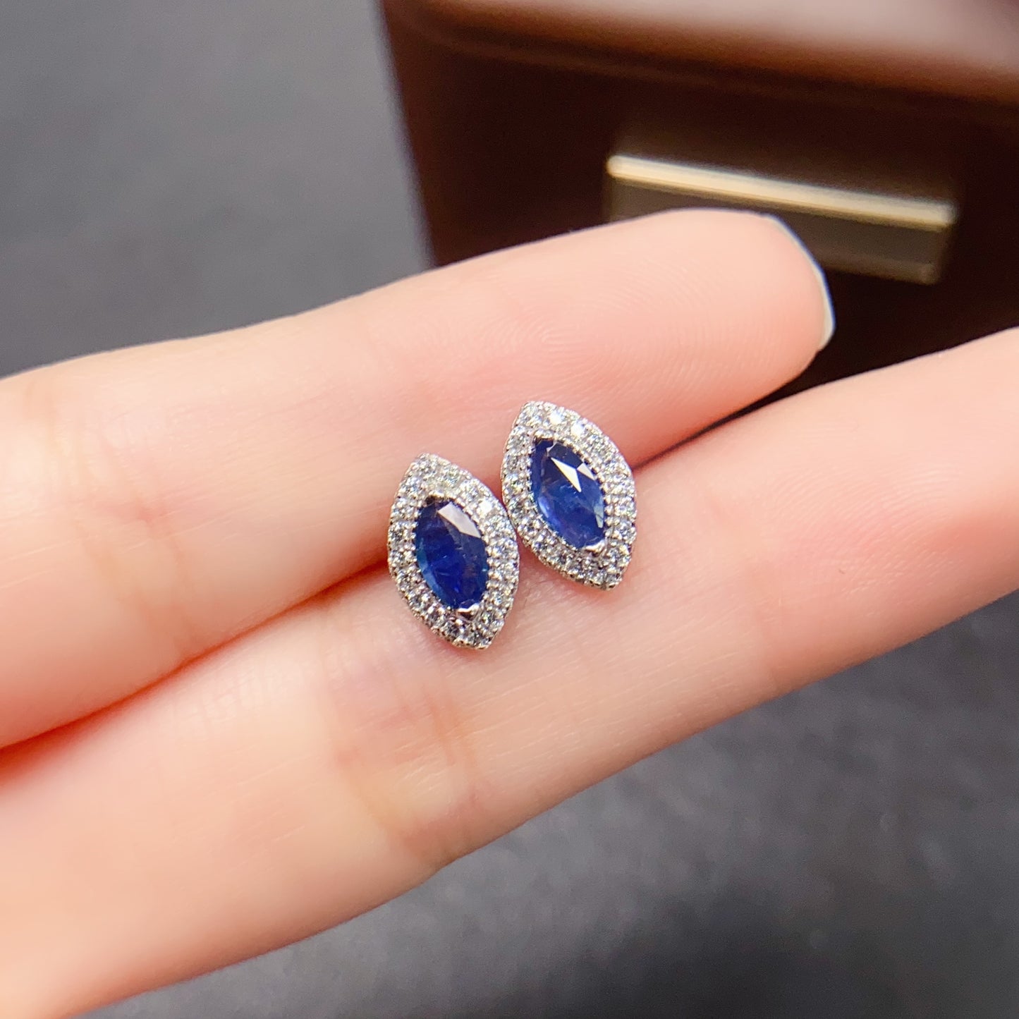 Natural Sapphire Earrings | Marquise Cut Trendy | High Quality Super Color | 925 Silver Exquisite Setting | 3*7mm Tiny & Cute | Designer Daily Jewelry For Women