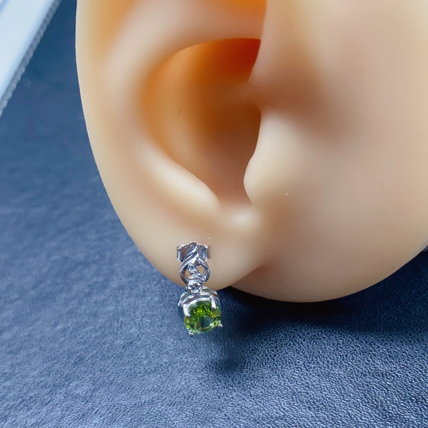 Natural Peridot Earrings | Oval Design Dangle Style | Super Fresh Mint Green Color | High Quality Sparkle | 925 Silver Exquisite Setting | 6*8mm Statement Earrings | Refreshing Crystal Jewelry For Women
