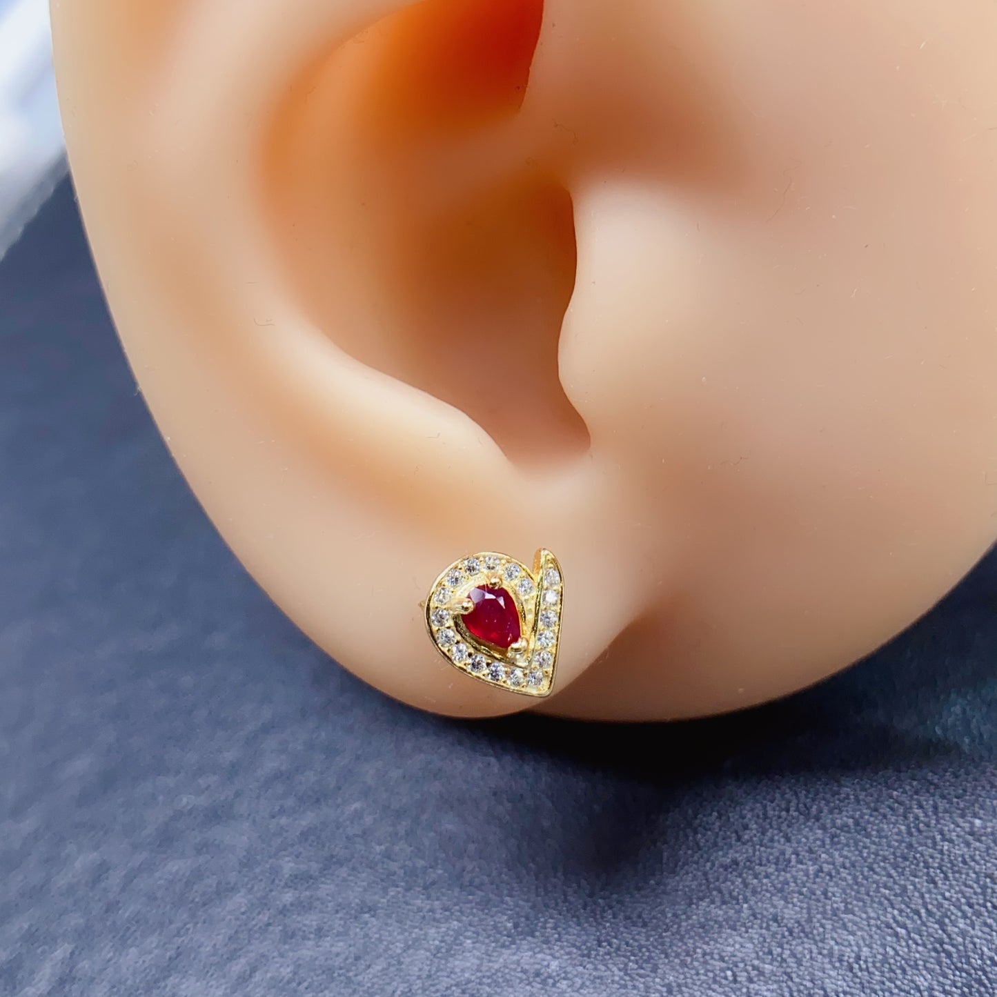 Natural Ruby Earrings, Irregular Design, High Quality, 925 Silver, Unique Gift for Her