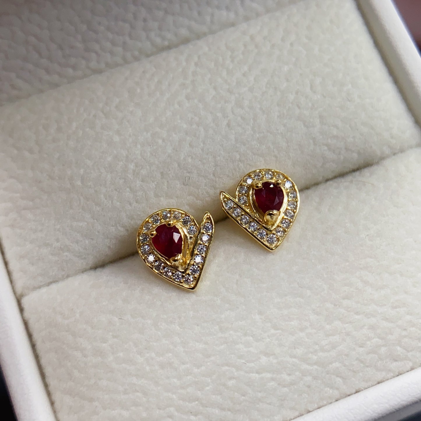 Natural Ruby Earrings, Irregular Design, High Quality, 925 Silver, Unique Gift for Her