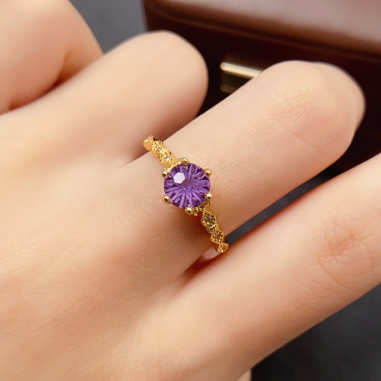 Natural Amethyst Ring, Adjustable, High Quality✨925 Silver, Unique Gift for Her