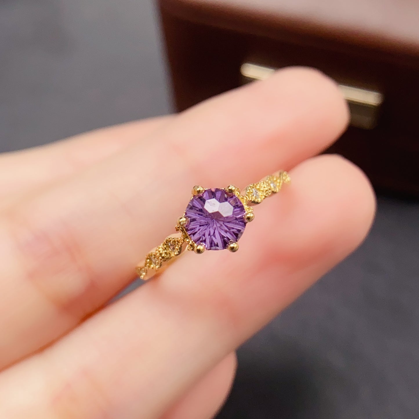 Natural Amethyst Ring, Adjustable, High Quality✨925 Silver, Unique Gift for Her