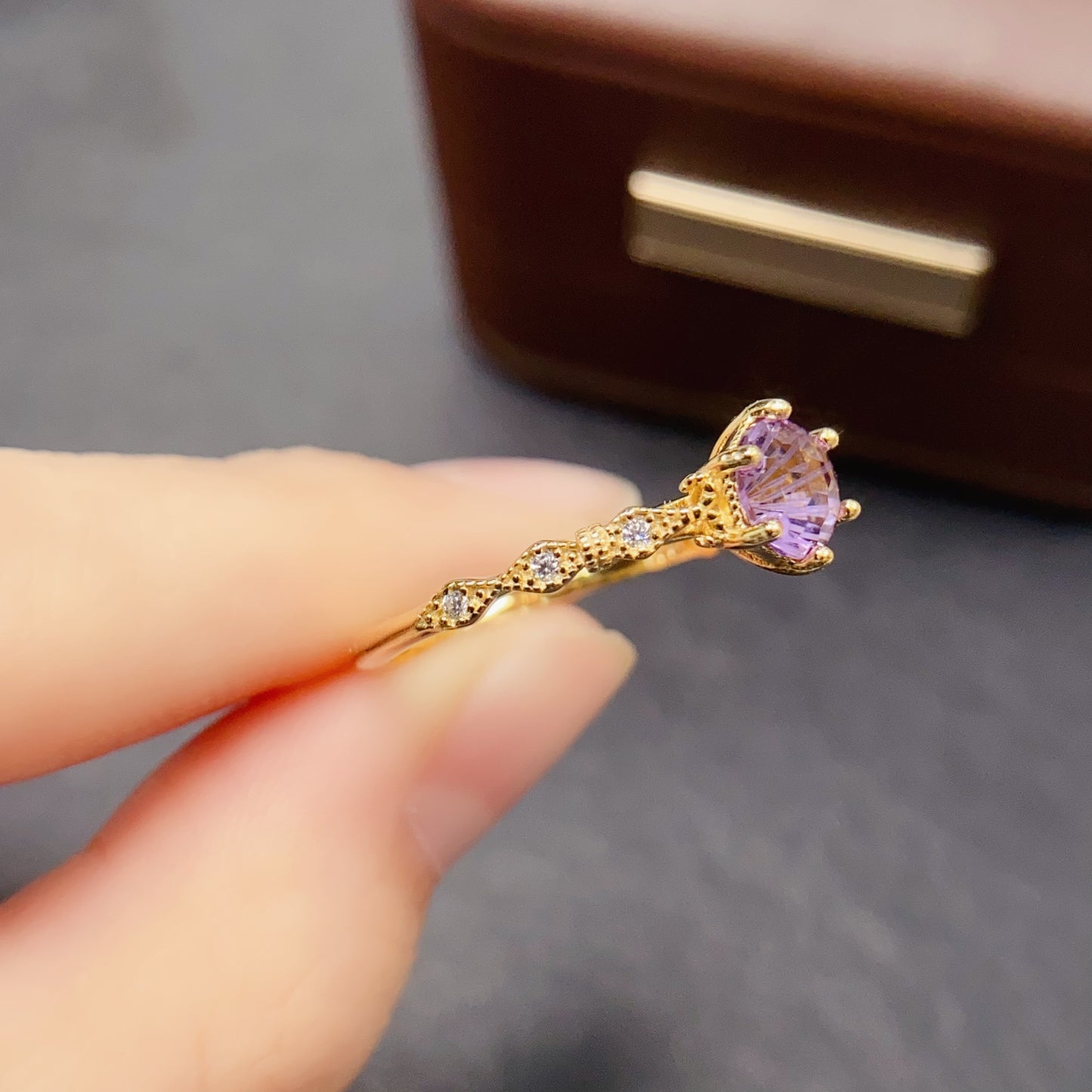 Natural Amethyst Ring, Adjustable, High Quality✨925 Silver, Unique Gift for Her