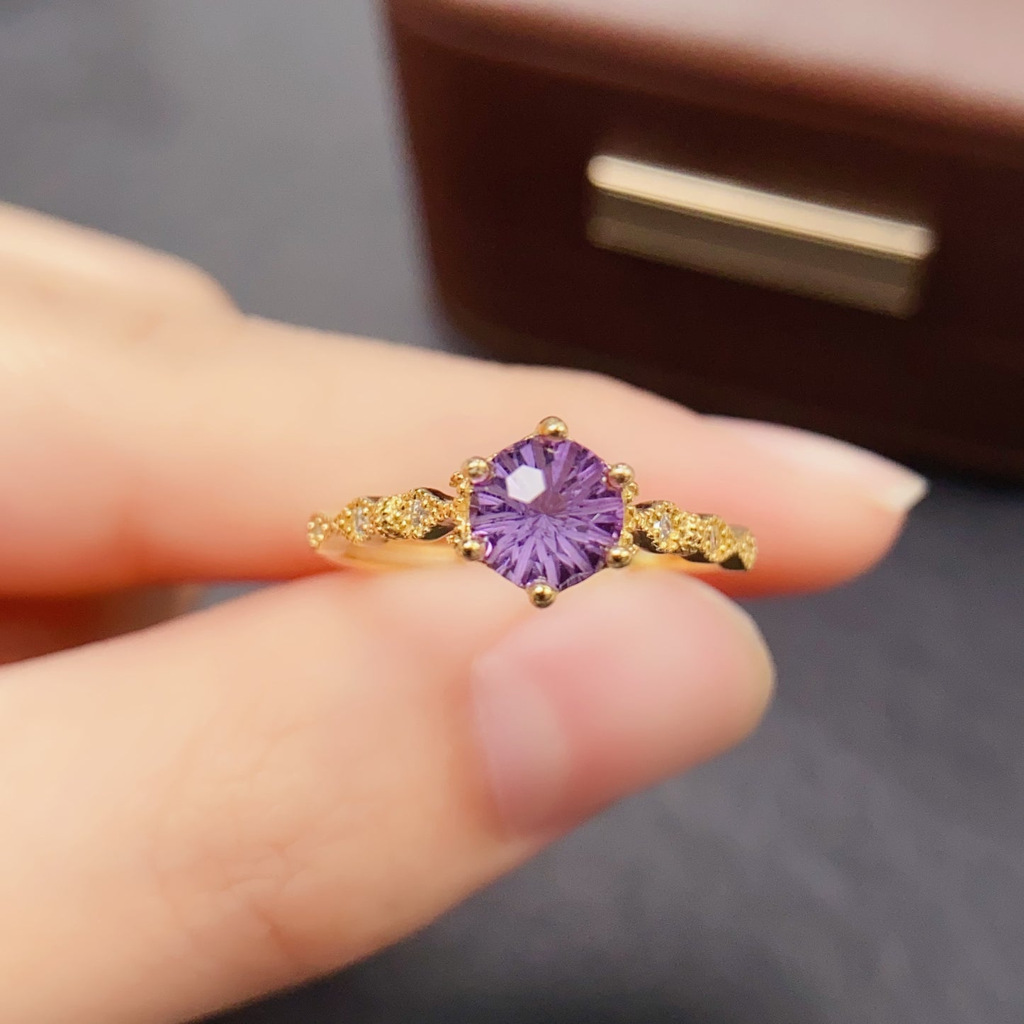 Natural Amethyst Ring, Adjustable, High Quality✨925 Silver, Unique Gift for Her