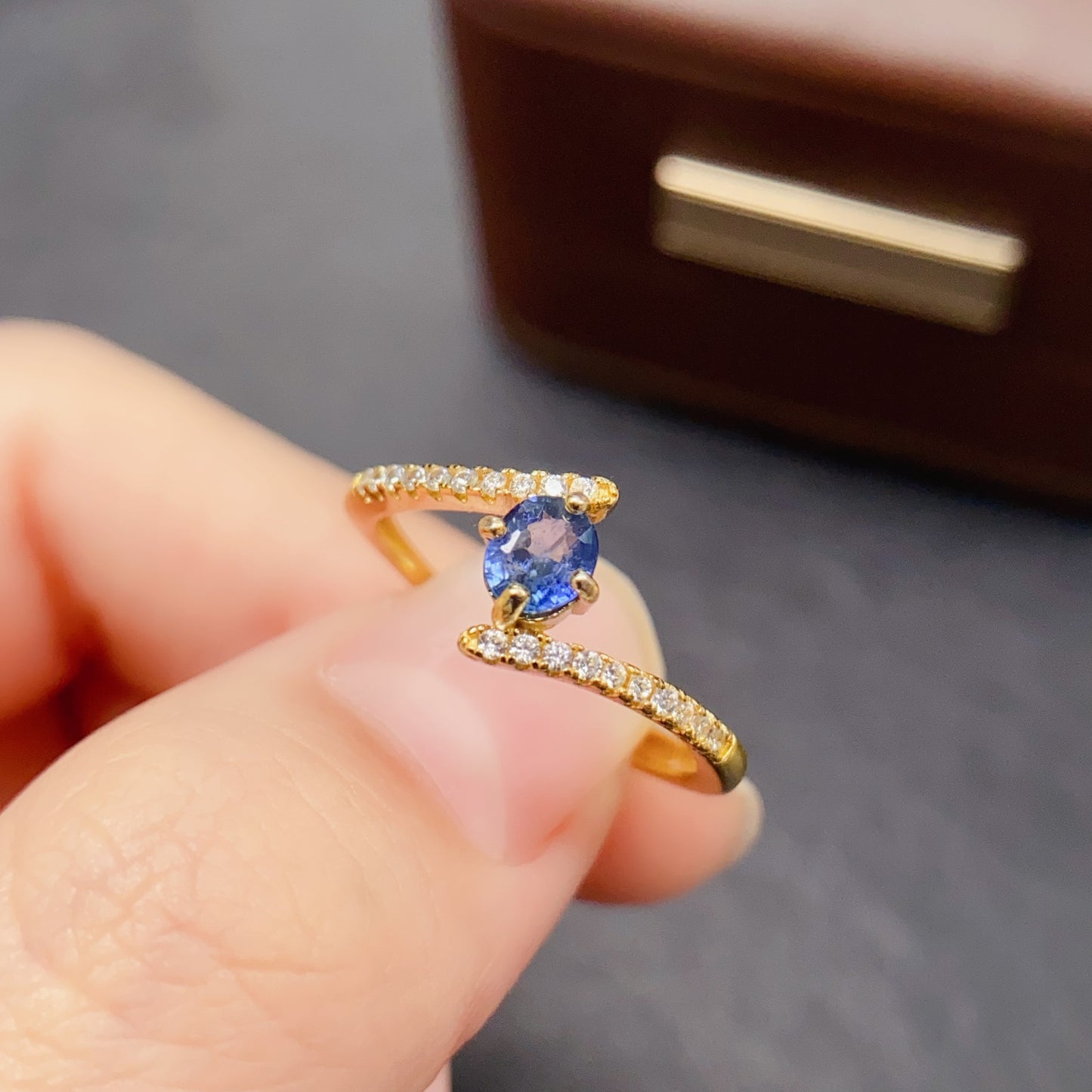 Natural Sapphire Ring, Adjustable, Royal Blue✨925 Silver, Minimalist Gift for Her