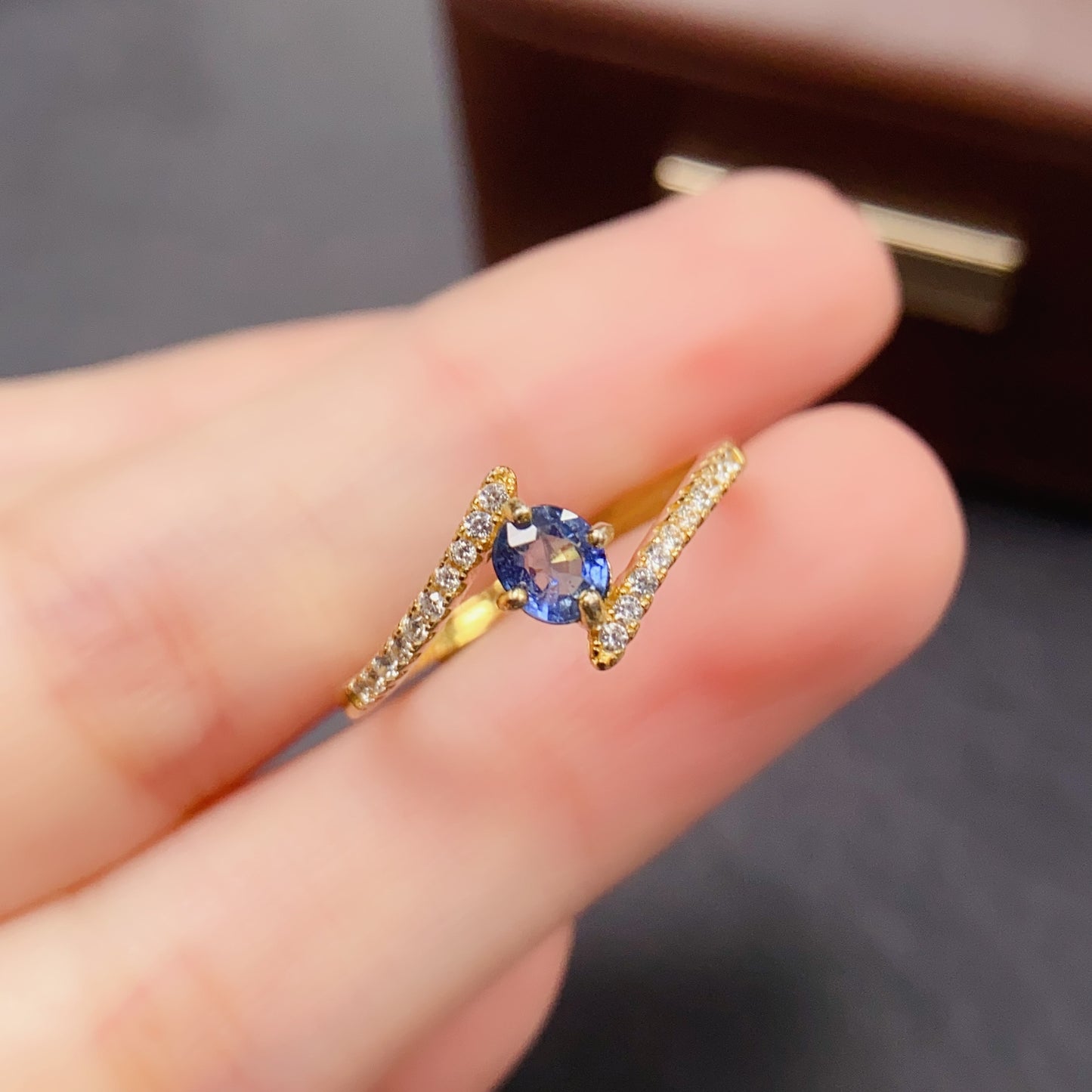 Natural Sapphire Ring, Adjustable, Royal Blue✨925 Silver, Minimalist Gift for Her
