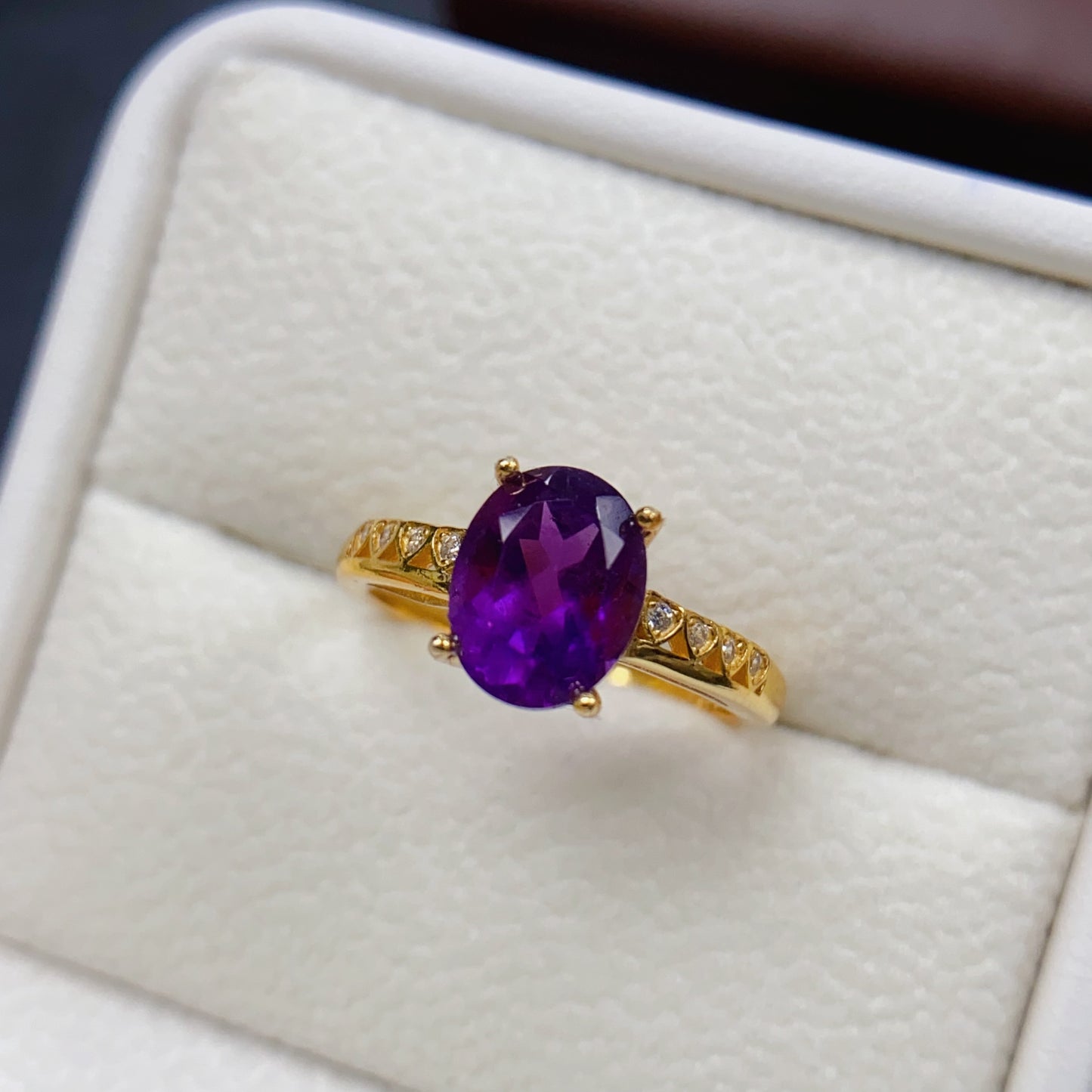 Natural Amethyst Ring 925 Silver Oval 7x9mm High Quality Fine Craftsmanship Adjustable Open Fashion Jewelry Gift