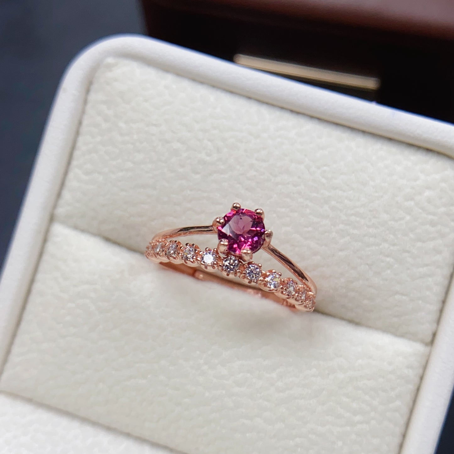 Natural Pyrope Garnet Ring | 5x5mm Round | 925 Silver | Fine Craftsmanship | Adjustable Open | Rare Gemstone | January Birthstone | Minimalist Gift