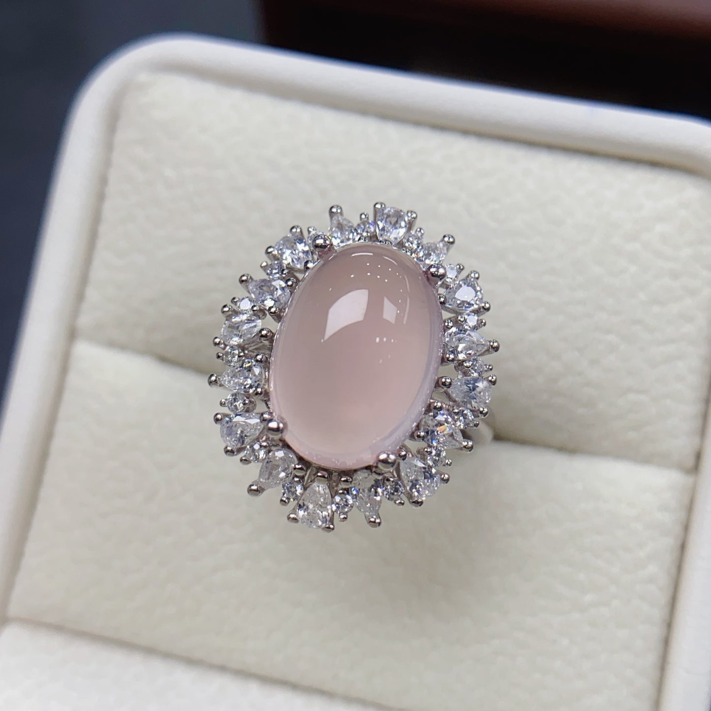 Natural Pink Crystal Ring | Madagascar Rose Quartz 10x14mm | Large Oval | 925 Silver | Fine Craftsmanship | Adjustable Open | Love Stone | Valentine‘s Gift | Fairy Style